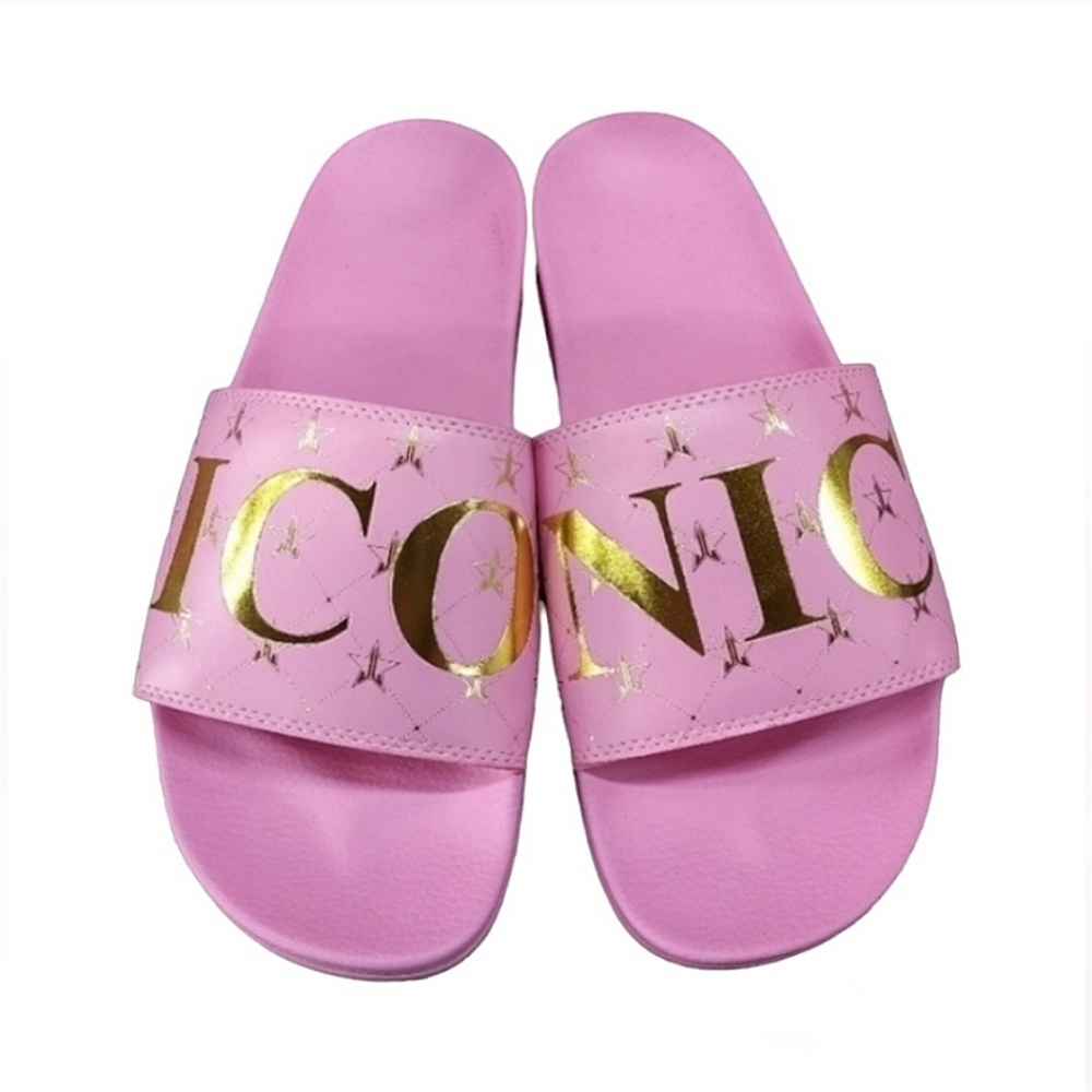 RARE Jeffree Star ICONIC Pink Gold Unisex Slides Valentine Barbiecore 11, 12